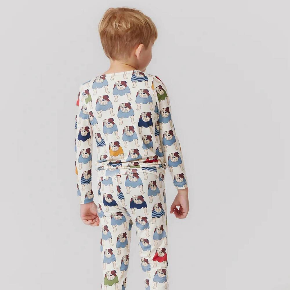 NEW PINK CHICKEN kids bamboo pj set in bulldogs - Picture 2 of 6